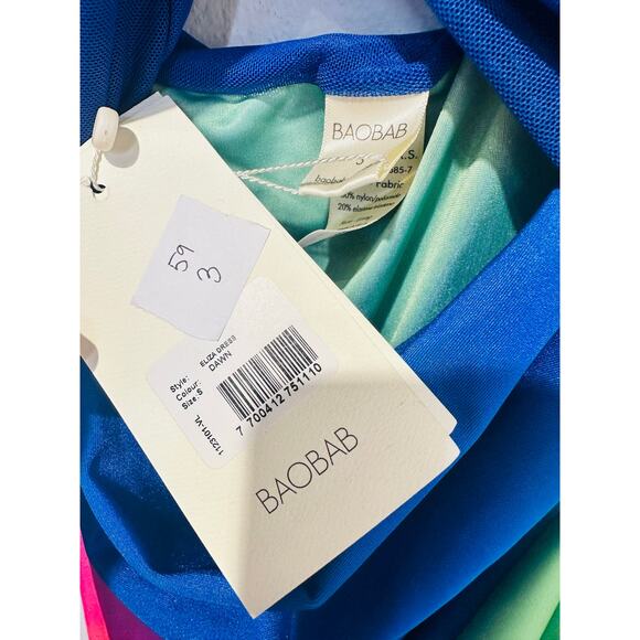 NWT BAOBAB Multicolor Ombre One Shoulder Front Cutout Eliza Maxi Dress Size S - Picture 16 of 16